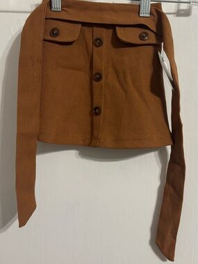 Brown Suede Skirt with belt